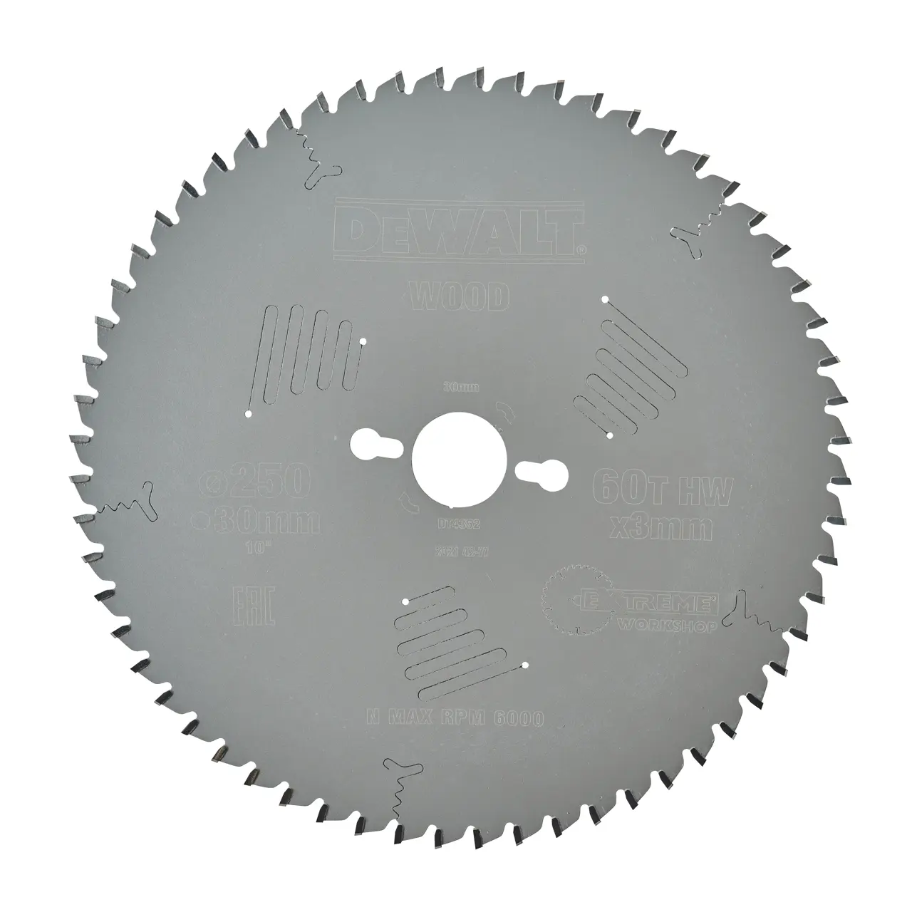 DeWalt Hoja para sierra circular estacionaria 250x30mm 60D TCG -5º · DT4352-QZ