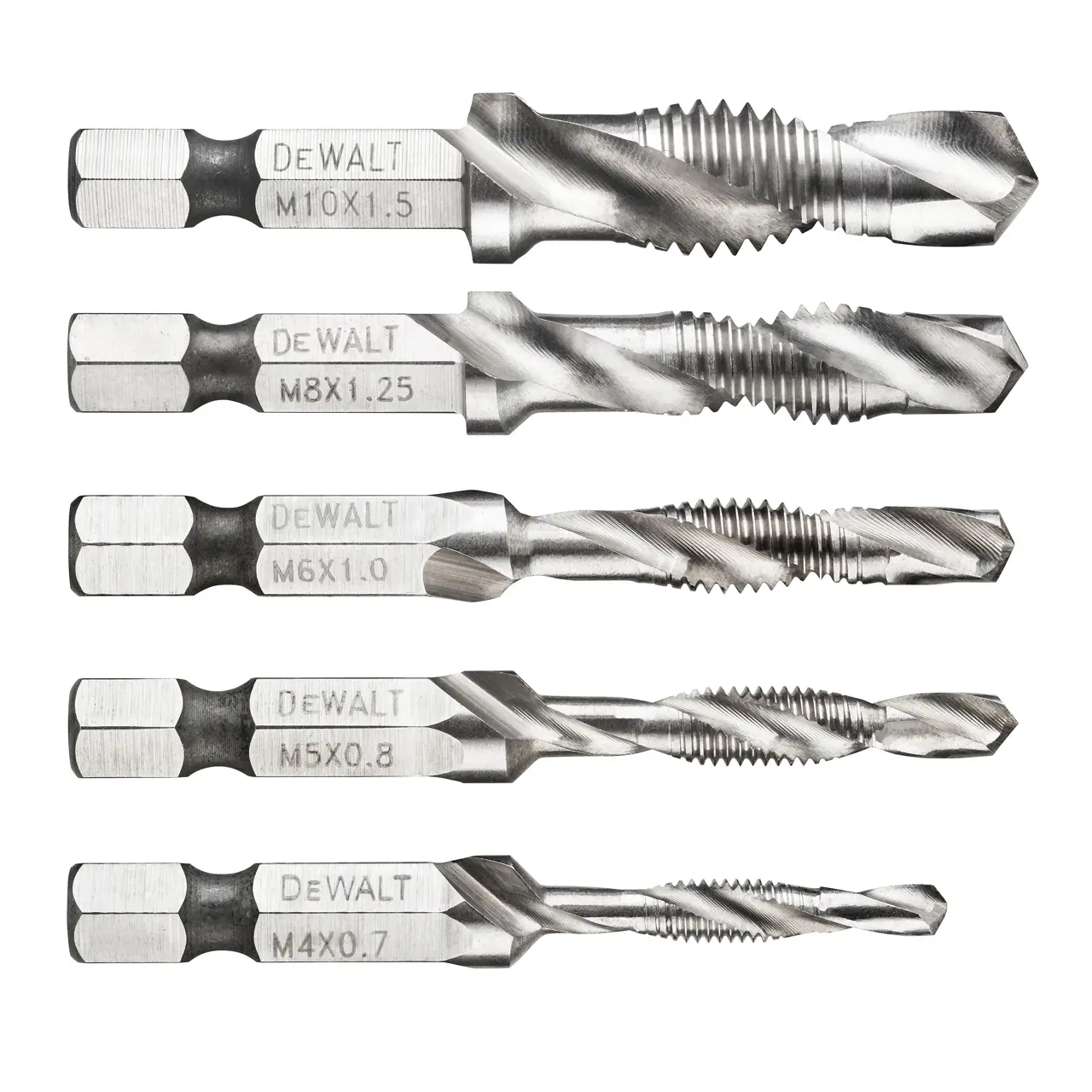 DeWalt Kit de Brocas Roscada Métrica X:  5 unids (M4, M5, M6, M8 y M10) · DT50060-QZ