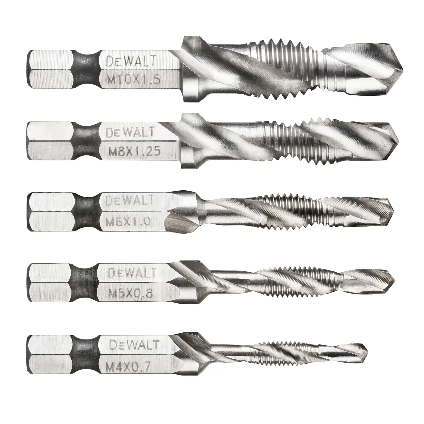 Kit de Brocas Roscada Métrica X: 5 unids (M4, M5, M6, M8 y M10)