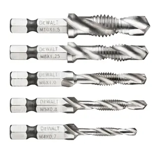 Kit de Brocas Roscada Métrica X:  5 unids (M4, M5, M6, M8 y M10)