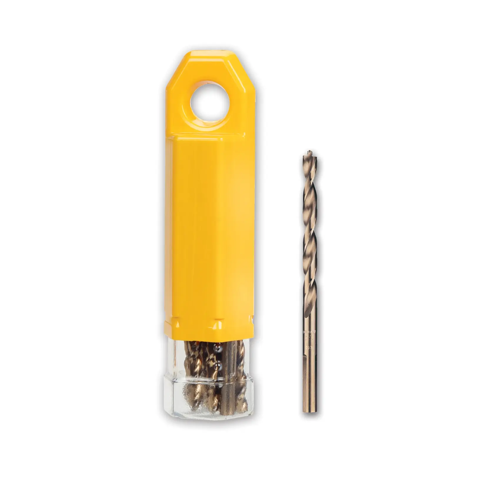Gráfico que muestra la marca DEWALT XTREME Sub-Compact Series con el eslogan 'Compacto y lleno de rendimiento' sobre un fondo amarillo.