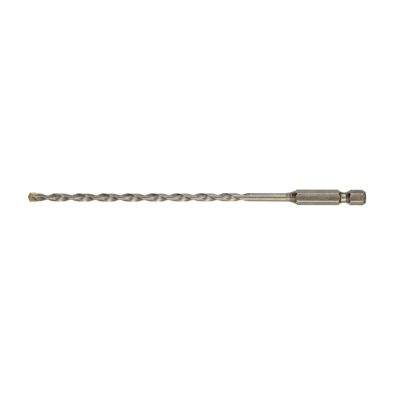 Broca larga DEWALT con vástago hexagonal, para varios materiales. Producto mostrado horizontalmente.