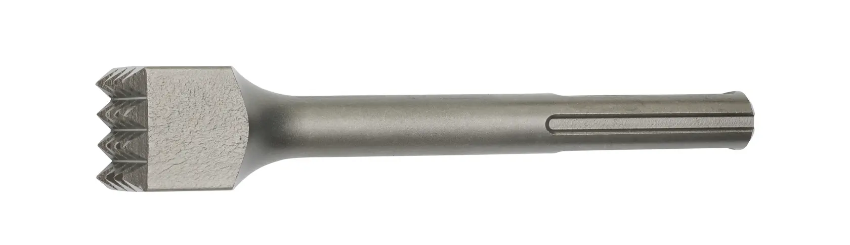 Cincel de albañil DEWALT, plateado, lateral. SKUs DT6838, DT6838-QZ, foto fondo blanco.