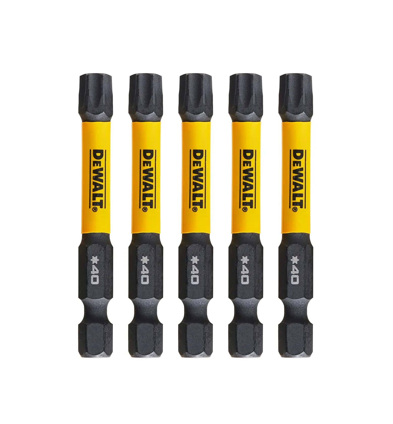 Grafik mit DEWALT XTREME Sub-Compact Series Branding und dem Slogan 'Kompakt und leistungsstark' auf gelbem Hintergrund.