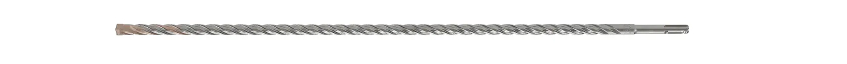 Foto de broca SDS-Plus larga y plateada DEWALT DT9605, diseño helicoidal, fondo blanco.