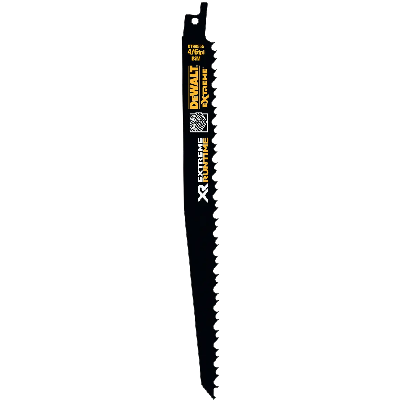 DeWalt Hoja de Sierra Sable Bi-metal XR EXTREME RUNTIME Longuitud:230mm paso de diente 6mm para madera y madera con clavos · DT99555-QZ