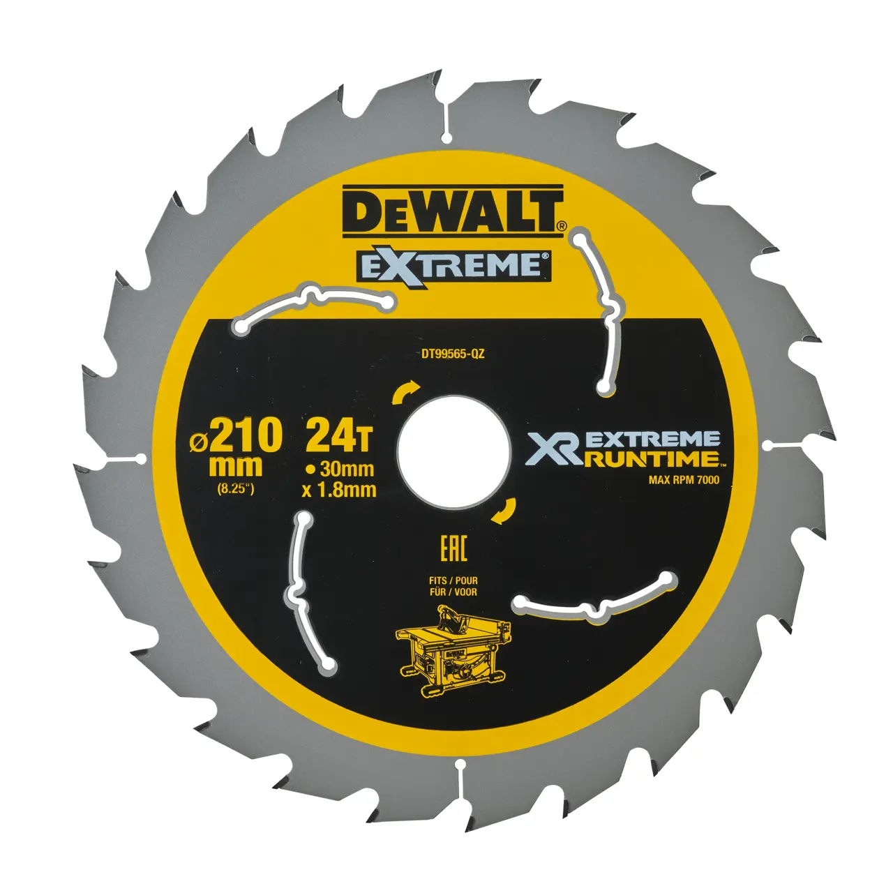 Logotipo de DEWALT en letras negras y audaces centrado sobre un fondo blanco.