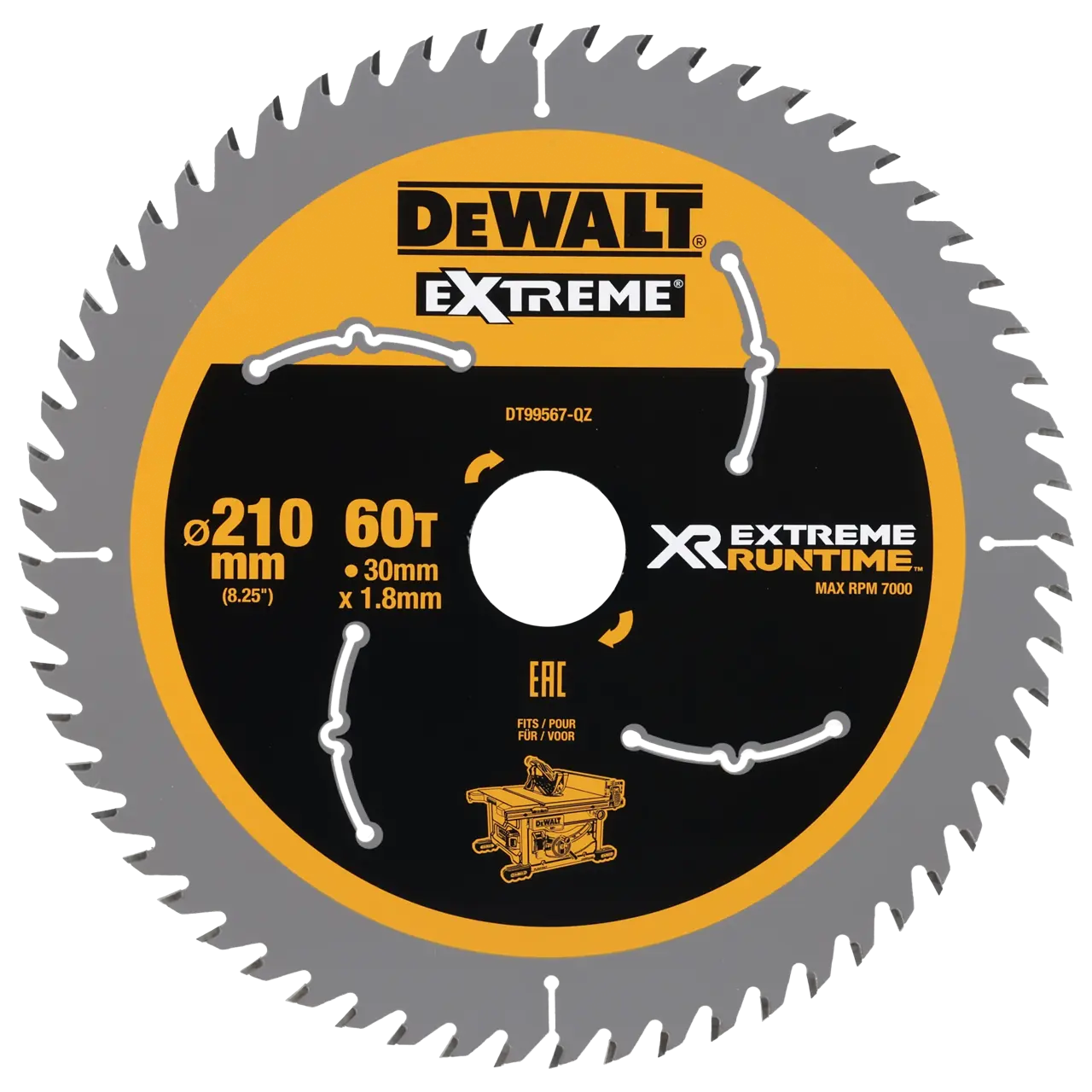 Logotipo de DEWALT en letras negras y audaces centrado sobre un fondo blanco.