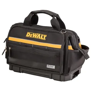 Logotipo de DEWALT en letras negras y audaces centrado sobre un fondo blanco.