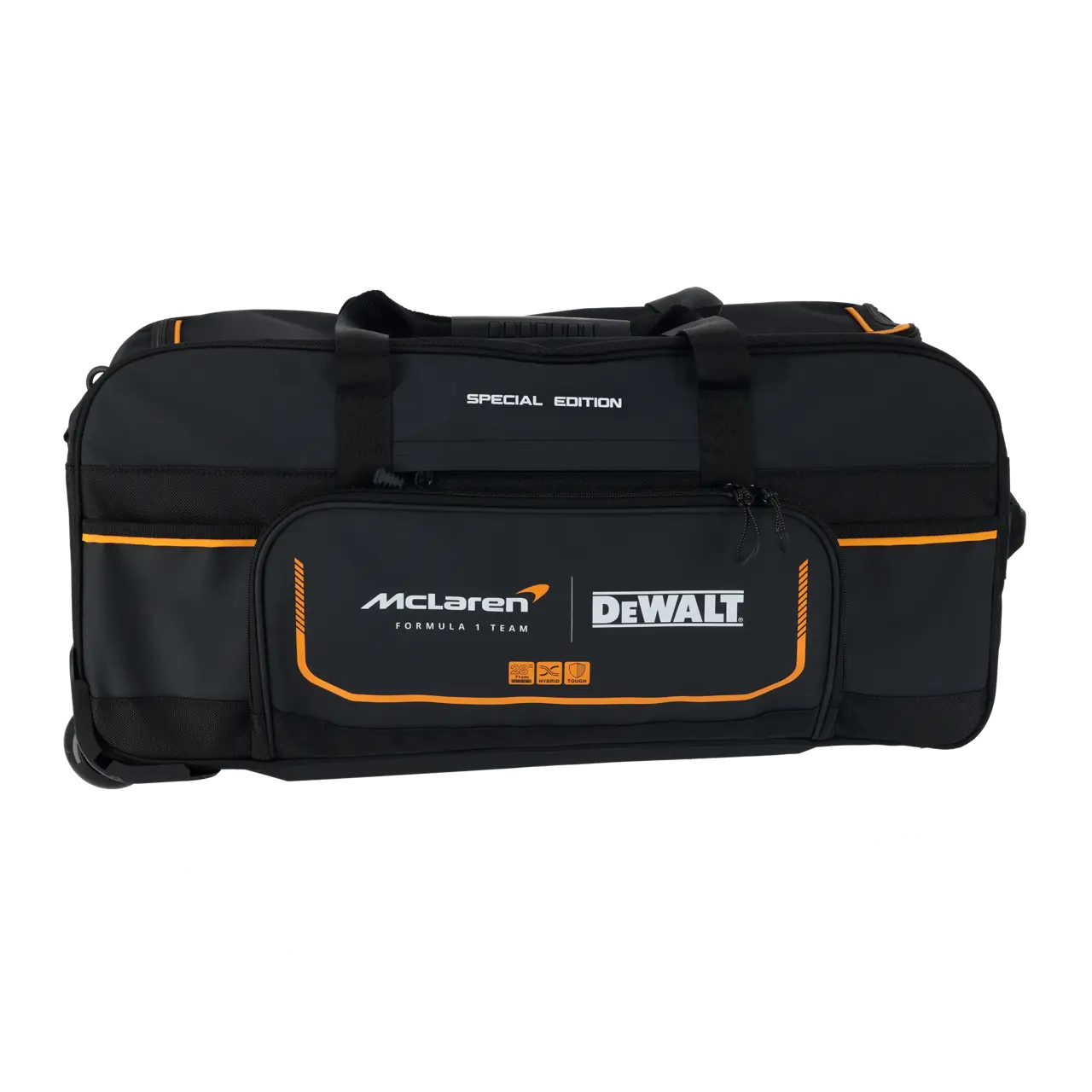 Logotipo de DEWALT en letras negras y audaces centrado sobre un fondo blanco.