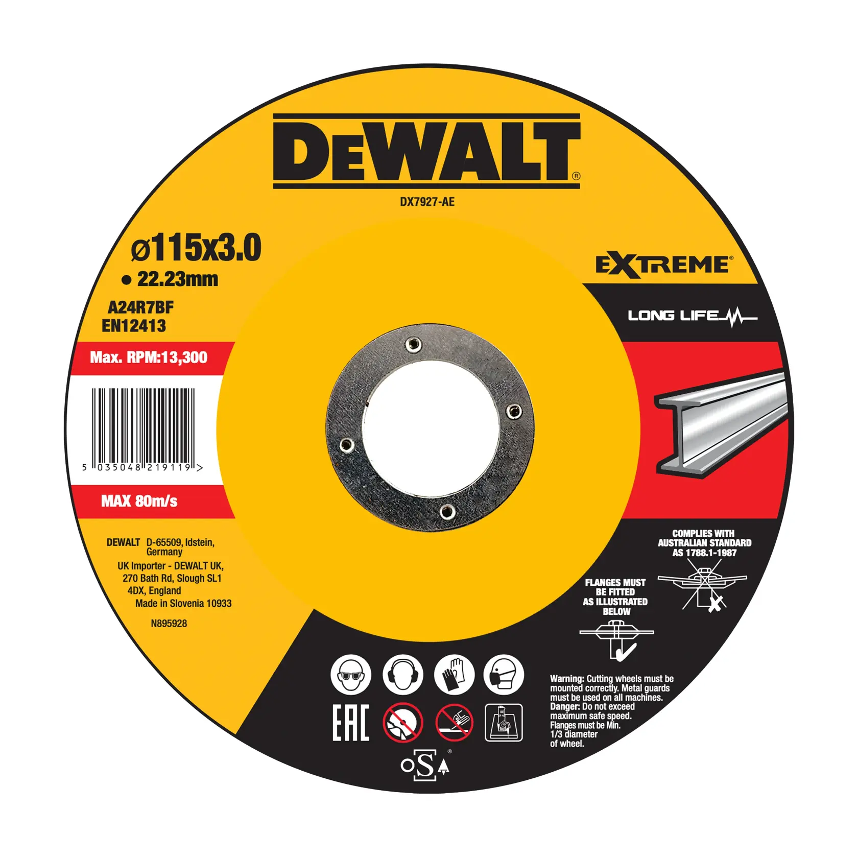 Gráfico que muestra la marca DEWALT XTREME Sub-Compact Series con el eslogan 'Compacto y lleno de rendimiento' sobre un fondo amarillo.