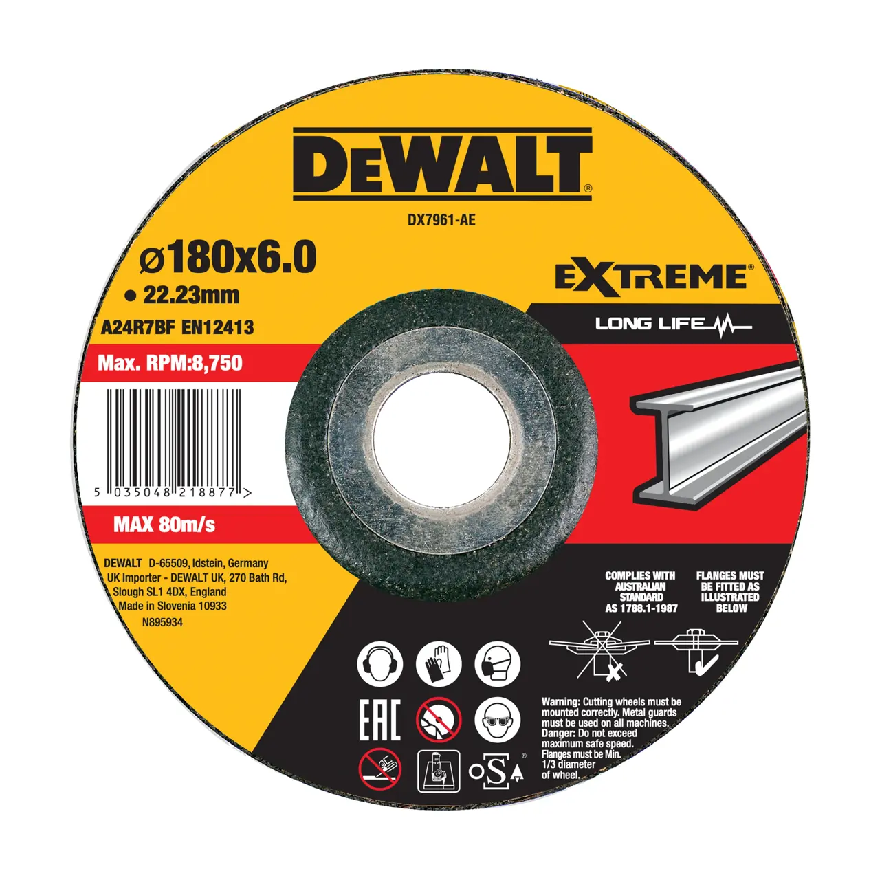 Logotipo de DEWALT en letras negras y audaces centrado sobre un fondo blanco.